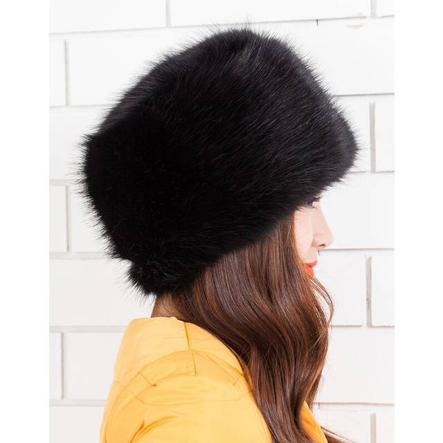 (Black) Women Warm Winter Russian  Faux Fur Hat Earwarmer Earmuff Cossak Ski