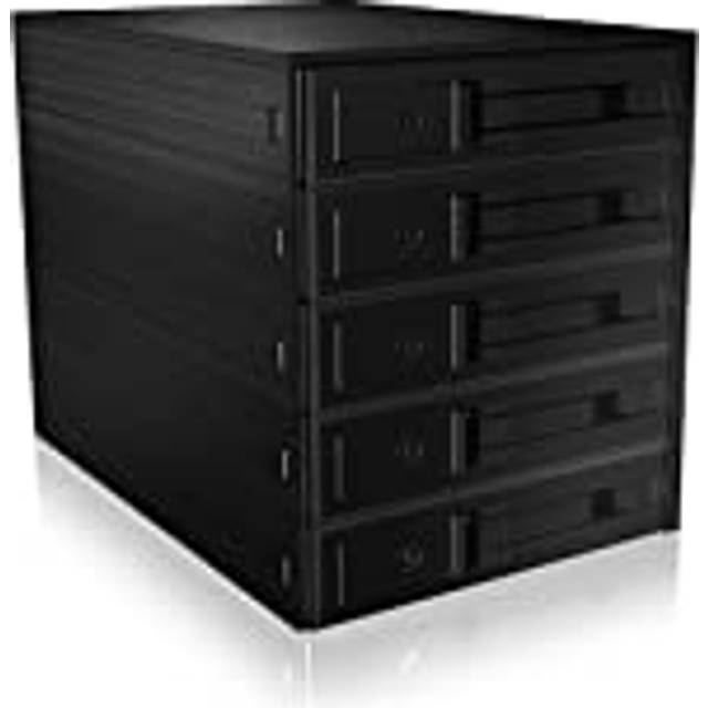 ICY BOX utbytesram bakplan för hårddiskar, 5x 3,5 tum i 3x 5,25 tum fack, SATA, fläkt, metall, IB-565SSK