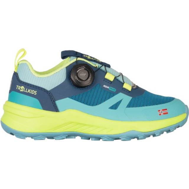 Trollkids Trollfjord Hiker Low XT - Vandringsskor - B&#xF8;rn Harbor Blue / Spring Leaf / Aqua Haze 33
