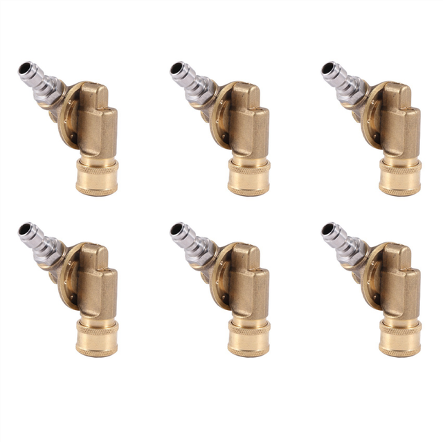 6X Pivoting Coupler for Pressure Washer Nozzle, Gutter Cleaner Attachment Cleaning, 240 Degree, 4500 Psi
