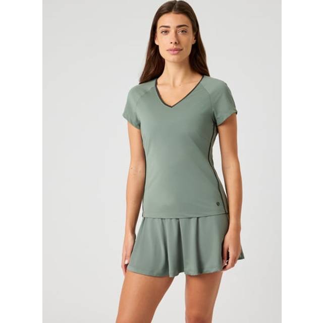Björn Borg Ace V Neck, Padel- och tennis T-shirt dam - Agave Green (S)