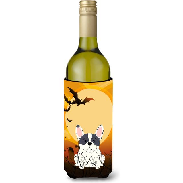 Caroline's Treasures BB4277LITERK Halloween French Bulldog Piebald Wine Bottle Beverage Insulator Hugger  750ml  Multicolor