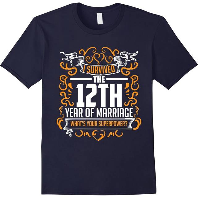 (S) 12th Wedding Anniversary Gifts 12 Year T Shirt For Her & Him-Father's Day