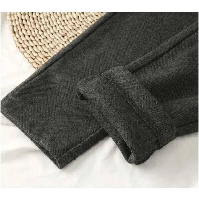 (black, M) Woolen Pants Women's Harem Pencil Pants 2024 Autumn Winter High Waisted Casual S