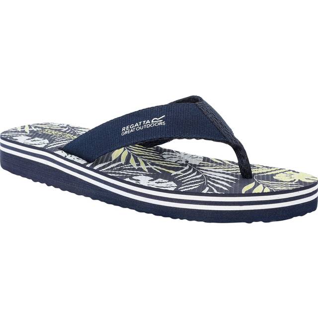 (8 UK, Navy) Regatta Mens Rico Leaf Flip Flops