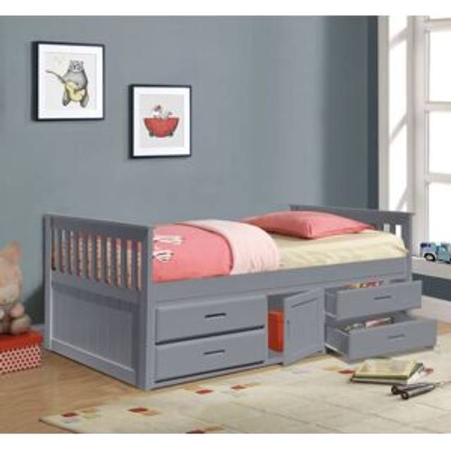 3ft Wooden Captains Bed With Drawers And Storage - Grey - Single
