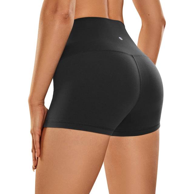 CRZ YOGA Womens ButterLuxe Biker Shorts 4 Inches - High Waisted Workout Running Volleyball Athletic Spandex Yoga Shorts Olive Green X-Large