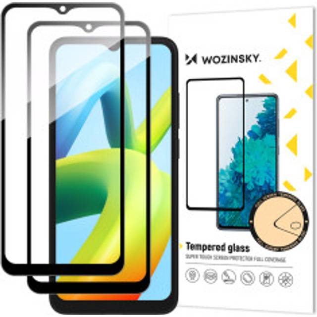 SET 2x 9H härdat glas för hela skärmen Xiaomi Redmi A2 / Redmi A1 med svart ram