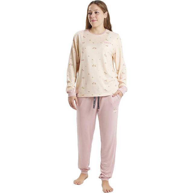 Liberty style long sleeve pajamas CP0200 women L pink