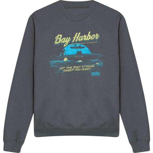 (S, Charcoal) Dexter Unisex Adult Moonlight Fishing Sweatshirt