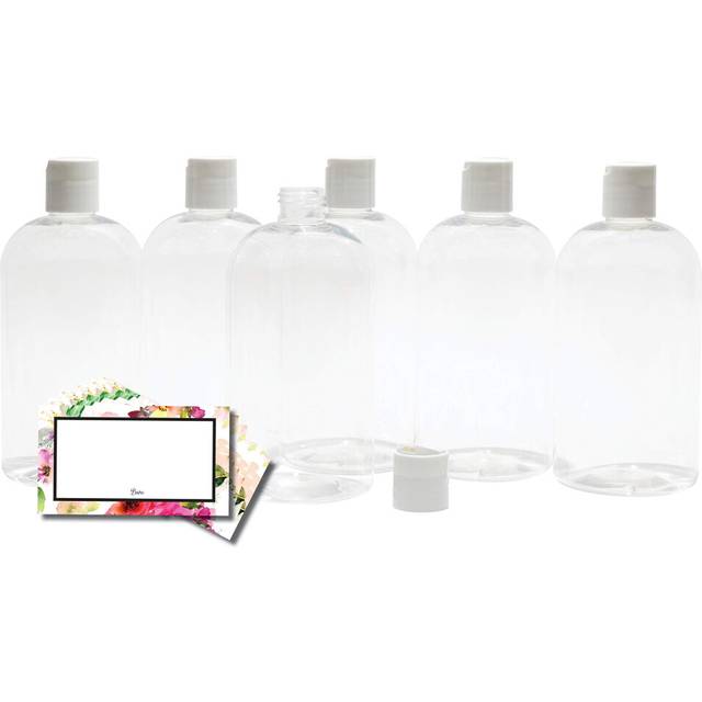 Baire Bottles 8 oz Empty Refillable Plastic Bottles with Squeeze Top  Hand-Press Lids - Hand Soap  Shower  Lotion  Homeopathy  Travel  6 Pack PET  BPA