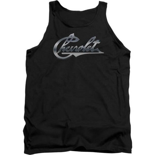 Trevco Sportswear CHV221-TK-4 Chevrolet Chrome Vintage Chevy Bowtie Adult Tank Top, Black - Extra Large