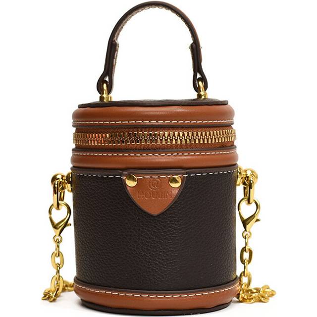 (Coffee) Mini Stylish Round Bucket Bag For Kids In Trendy Colors Ideal For Daily Wear