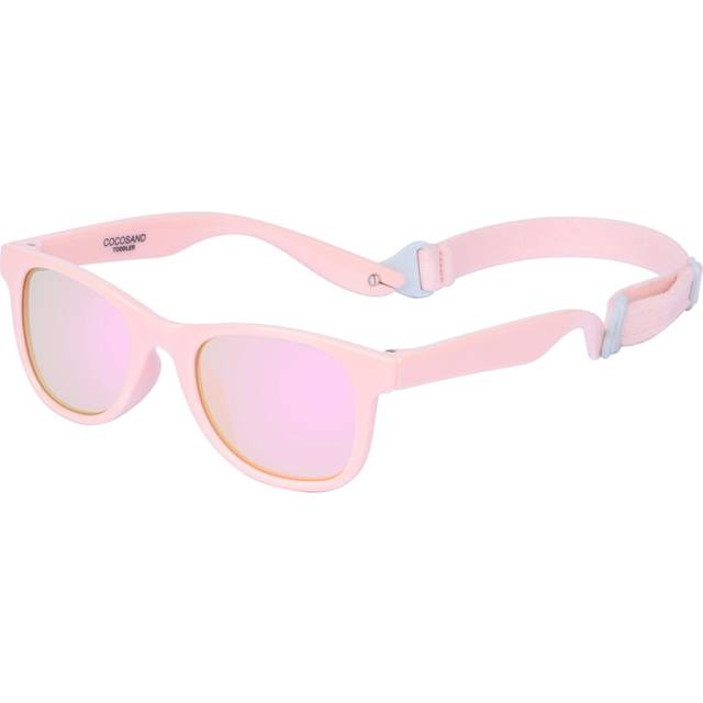 COCOSAND Toddler Sunglasses with Strap Flexible TPE Square Frame UV400