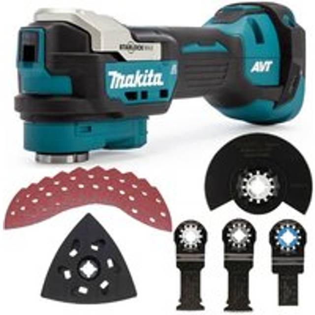 DTM52Z 18v lxt Brushless Multi Tool Plunge Carpenters Set + 10 Sheets - Makita