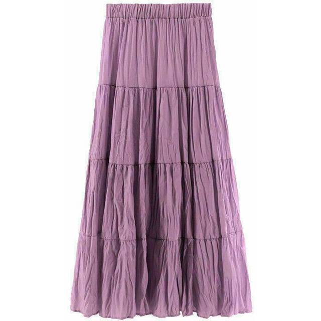 (  Purple) Party Skirt Summer Bohemian Maxi New Hippie Long 8 10 12 14 16 18 20 22