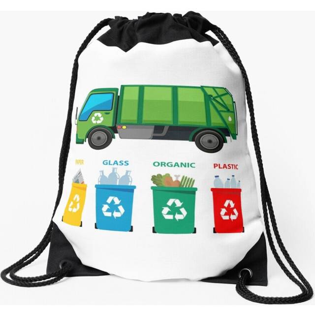 Drawstring Bag Garbage Truck t - Garbage Day Trucks Waste Management Sport Gym Shoe Backpack