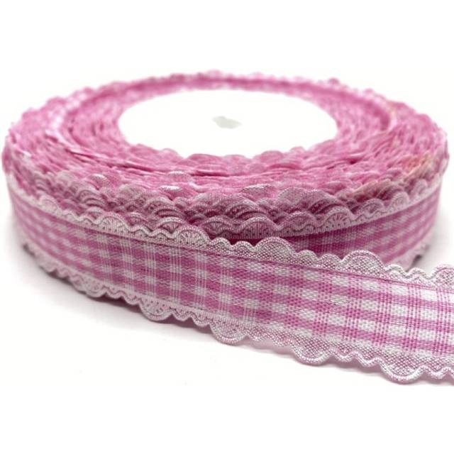 5Yards 18mm Cotton Ribbon Lace Handmade Design Printed Cotton pink Ribbons For Christmas Decoration