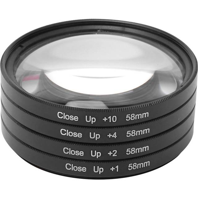 Optical Glass Macro Close Up +1 +2 +4 +10 Lens Filter Kit 58mm for Canon Nikon Sony Cameras