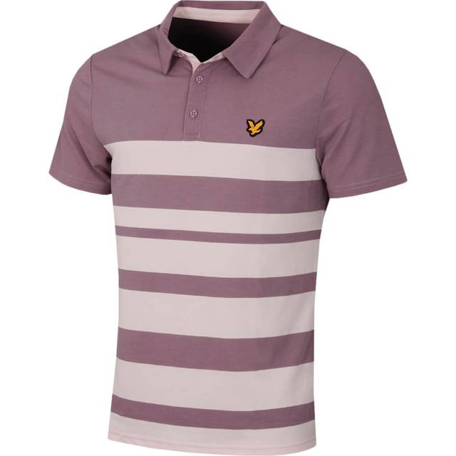(S, Nostalgic Pink) Lyle & Scott Mens Light Wide Stripe Regular Fit Golf Polo Shirt