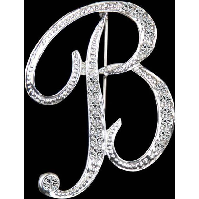 (B) Gifts Rhinestone Letter Crystal Pins Jewelry Letter Alphabetical English Brooch Brooches