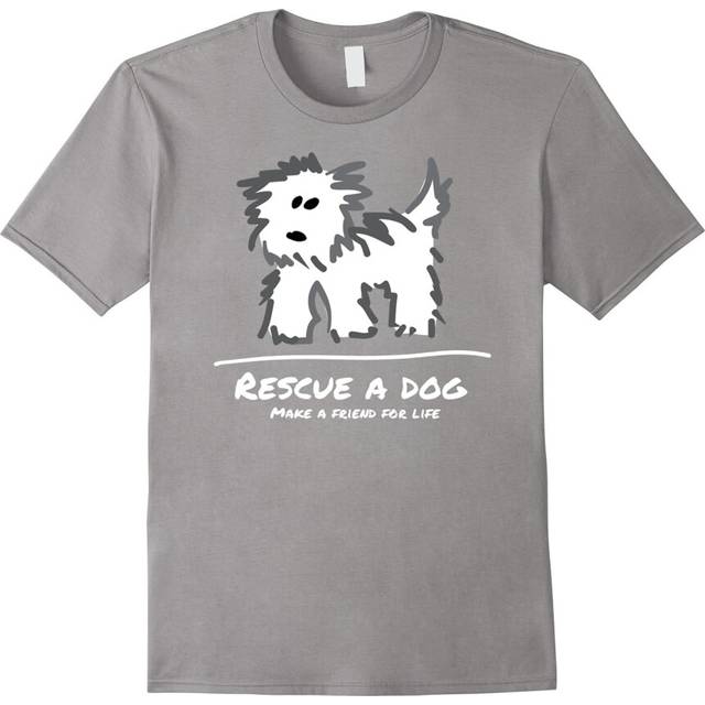(XXL) Rescue a Dog T-Shirt, Don't Shop Adopt! Animal Lover-Father's Day
