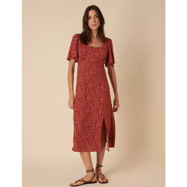 Nobody's Child Dee Dee Ditsy Floral Midi Dress, Red