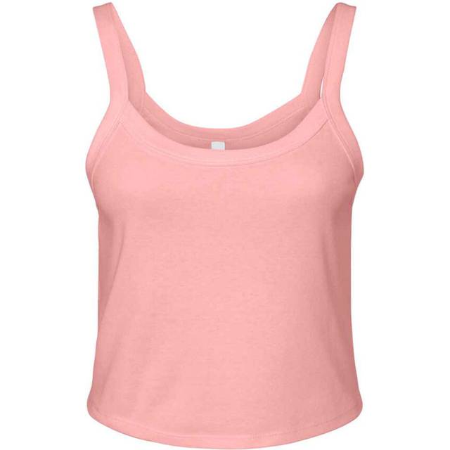 (L, Solid Pink) Bella + Canvas Womens/Ladies Spaghetti Strap Tank Top