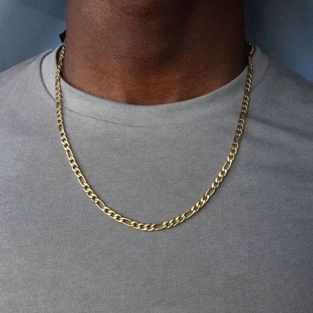 (gold, 50) Hip Hop Necklace Gold Filled Plated Cool Guies Concise Choker Mens Necklace