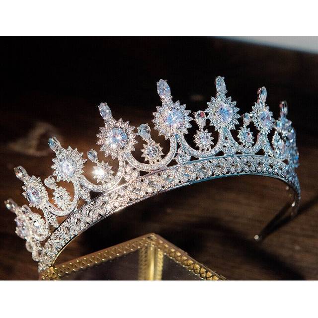 6.5cm Tall CZ Crystal Wedding Bridal Queen Princess Prom Tiara Crown For Women