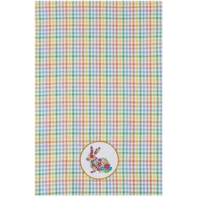 Peking Handicraft 04AAT65WC 18 x 25 in. Happy Plaid Bunny Kitchen Towel, Multi Color - Pack of 4