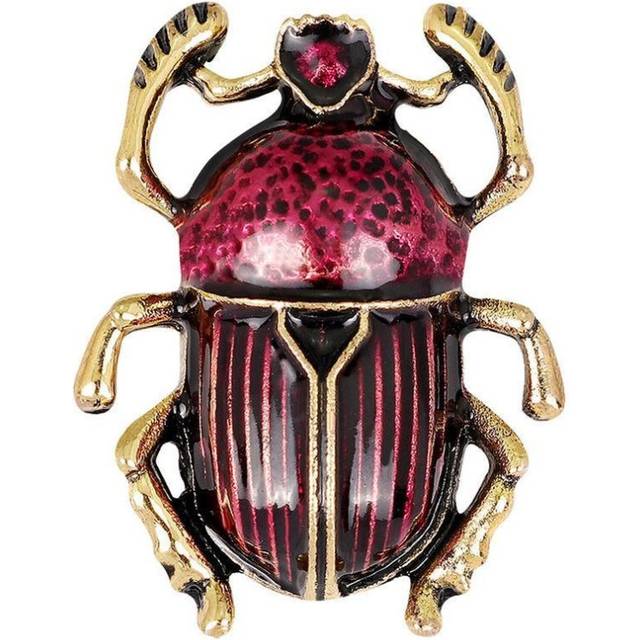 (purple) Vintage Lady Beetle Enamel Animal Insect Brooch Pin Women Scarf Party Jewelry - Purple