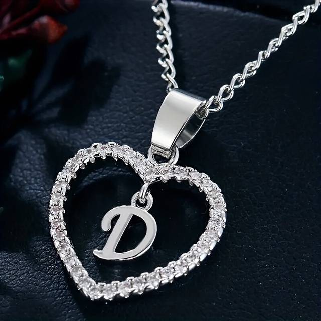 (D) Bohemian Style Heart-shaped Letter Pendant Necklace