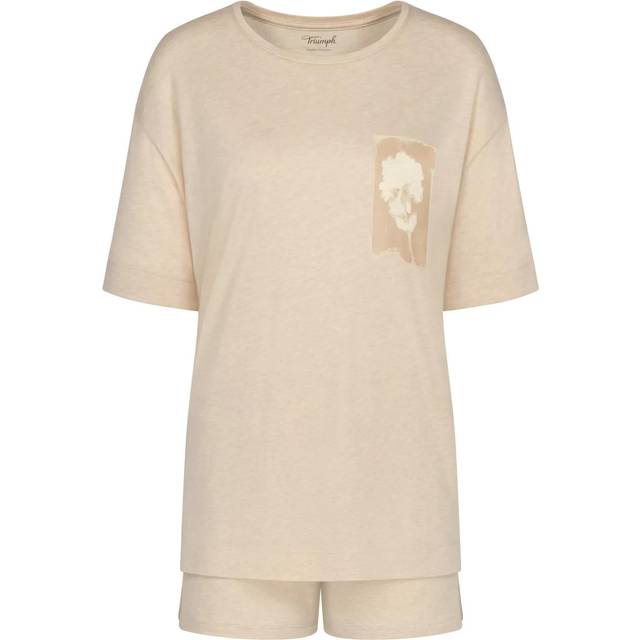 Triumph Endless Comfort Short Sleeve Pyjama - Creme - 38 * Kampanj *