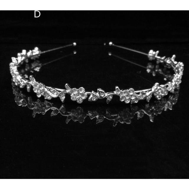 Wedding Bridal Prom Queen Pearl Crystal Flower Tiara Princess Tiara 5 Styles - Green