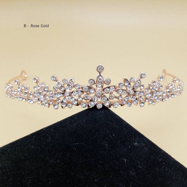 Wedding Bridal Prom Queen Pearl Crystal Flower Tiara Princess Tiara 5 Styles