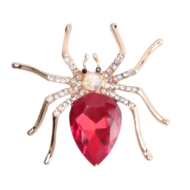 Fashion Alloy Spider Crystal Brooch for Women's Dresses or Womens Clothing