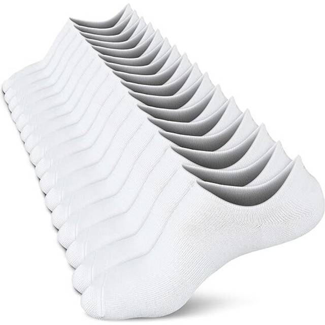 No Show Socks Women Low Socks Non Slip Flat Boat Line 8 Pairs-M/US Shoe SizeÂº5-8_white