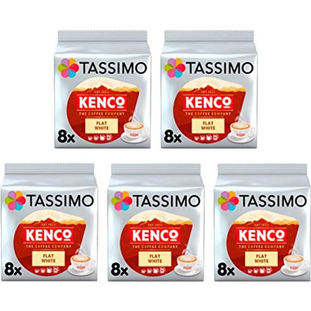 Tassimo Kenco Flat White Coffee Pods x8 (Pack of 5, Total 40 Drinks)