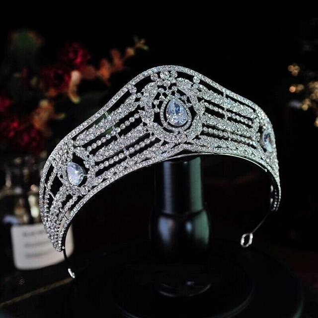 6cm Tall CZ Crystal Wedding Bridal Queen Princess Prom Tiara Crown For Women