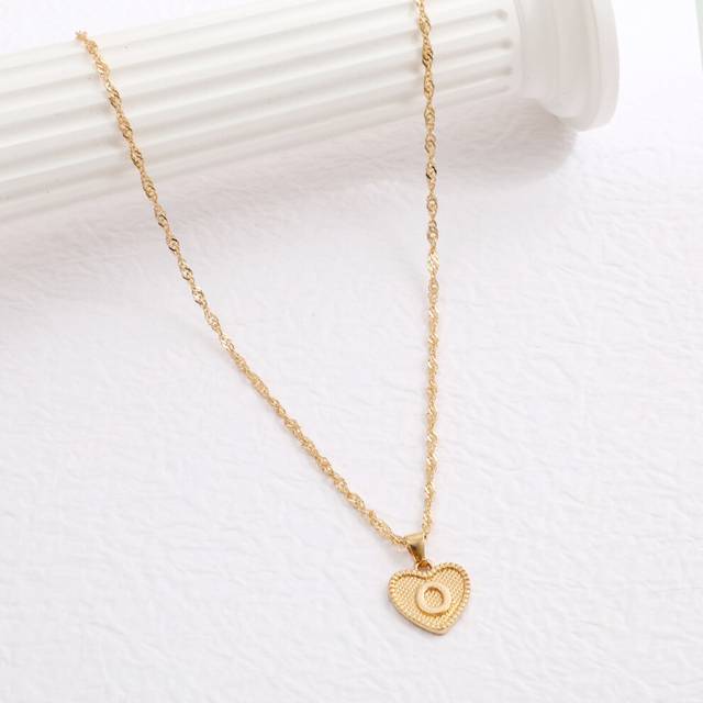 (581860O) A-Z 26 Initials Name Necklaces Heart Pendant Letter Alphabets Necklace