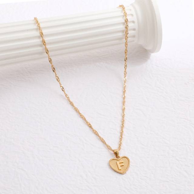 (581860K) A-Z 26 Initials Name Necklaces Heart Pendant Letter Alphabets Necklace
