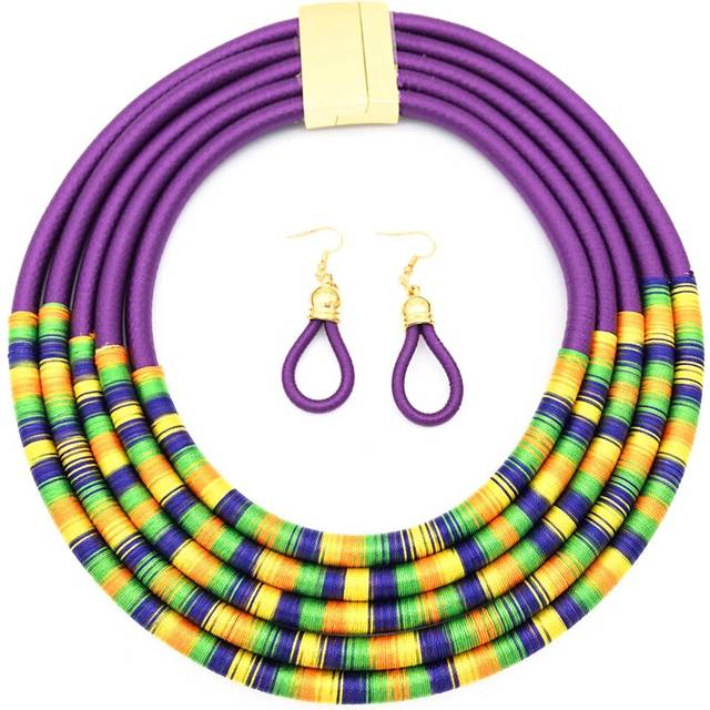 Fabric Necklaces Handmade Jewelry African Bib