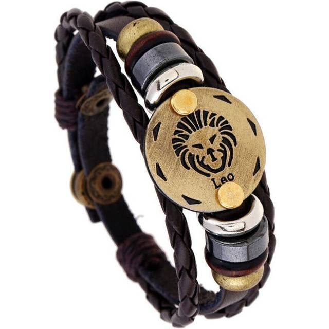 (9 Leo) Constellation Leather Bracelet for Birthdays and Valentines