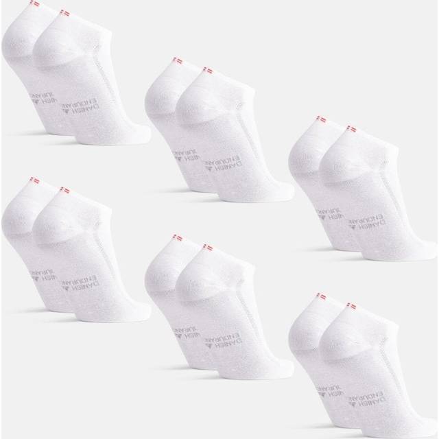 DANISH ENDURANCE Låga bambustrumpor, mjuka korta strumpor, för män och kvinnor, 6-pack, Vit, 39-42