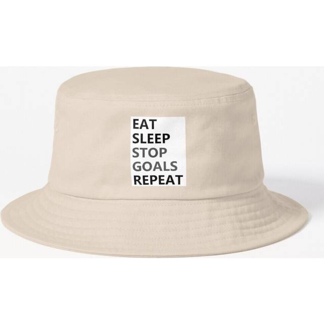 Bucket Hat EAT SLEEP STOP GOALS REPEAT Adult in 10 Stylish Colors