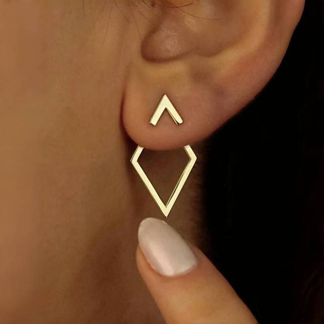 (gold) Diamond Double-Layer High-End Earrings