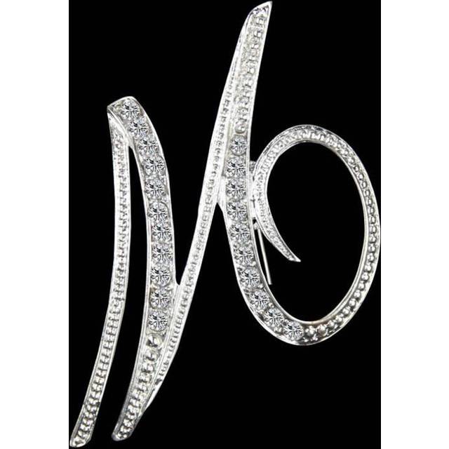 (W) Gifts Rhinestone Letter Crystal Pins Jewelry Letter Alphabetical English Brooch Brooches