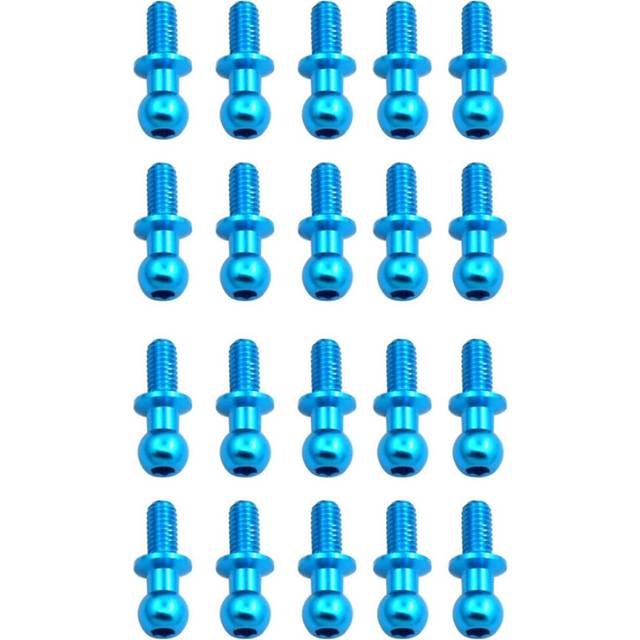 20Pcs M3 Metal Hex Ball Head Screws for TT01 TT02 Sakura D5 1/10 RC Drift Car Spare Parts Universal,Blue