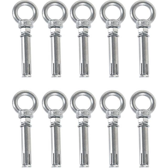 10Pcs M8 x 60mm Expansion Bolt Anchor Bolt 304 Stainless Steel Ring Lifting Anchor Eye Bolt Expansion Eyebolt